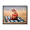 Stupell Industries Polka Dot Bikini Sea Lion Tropical Drink Beach Scene Framed Wall Art